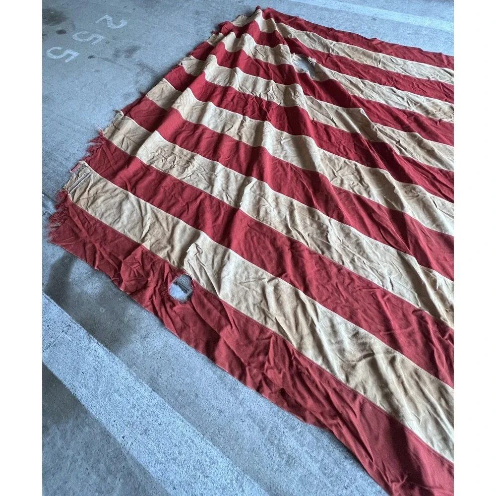 Vintage 48 Star American Flag Large Sewn Stars Stripes Cotton Bunting 8ft x 5ft